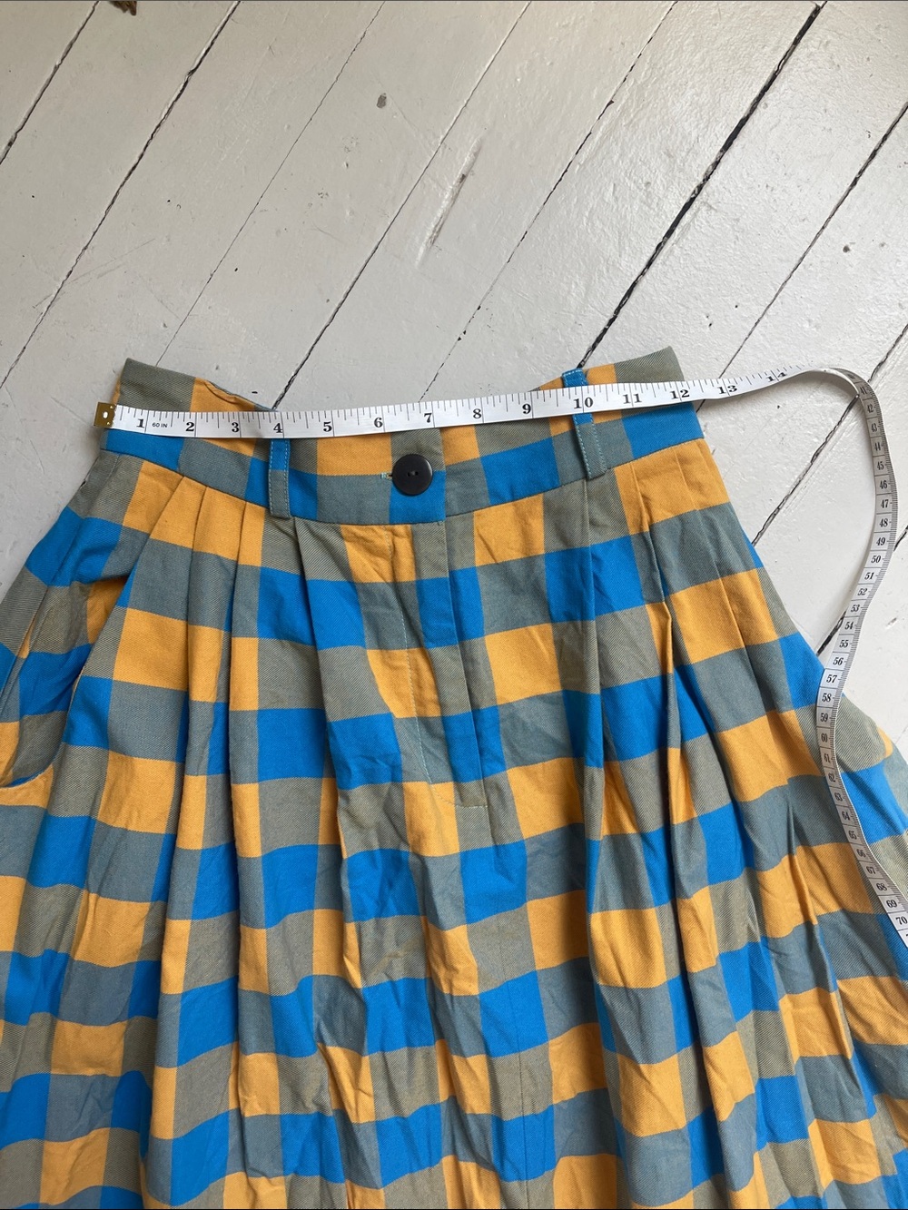Mara Hoffman Yellow, Blue, Red & Aqua Gingham Maxi Skirt - Picture 7 of 12